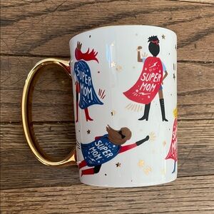 Rifle Paper Co. Super Mom Ceramic Mug with Gold Handle